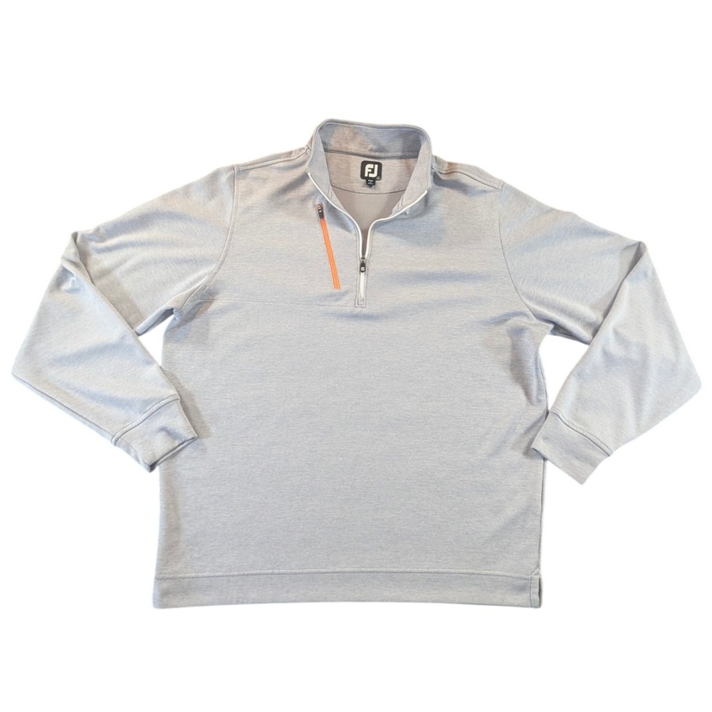 FootJoy Mens Quarter Zip Pullover Golf Sweater Grey Large Performance Layer